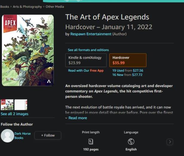 《Apex英雄》官方设定集今日发售